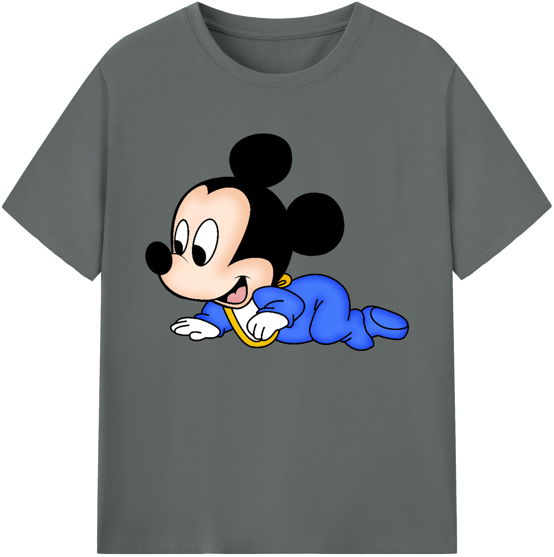 ミッキーマウス Mickey Mouse 綿100％ メンズ半袖Tシャツ｜肌触りやわらか＆通気性